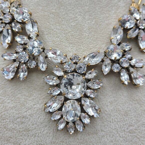 J Crew Clear Crystal Statement Necklace - Picture 2 of 10